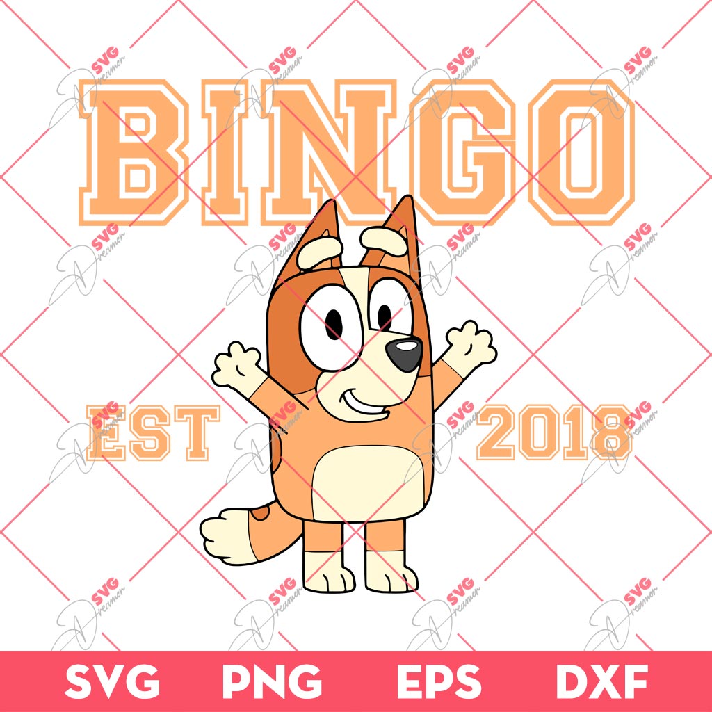 Bingo EST 2018 SVG PNG, Bluey SVG PNG EPS DXF