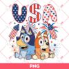 Bluey And Bingo USA PNG, Bluey Independence Day PNG, Bluey 04th Of July PNG