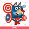 Bluey Captain America PNG, Bluey Superhero PNG