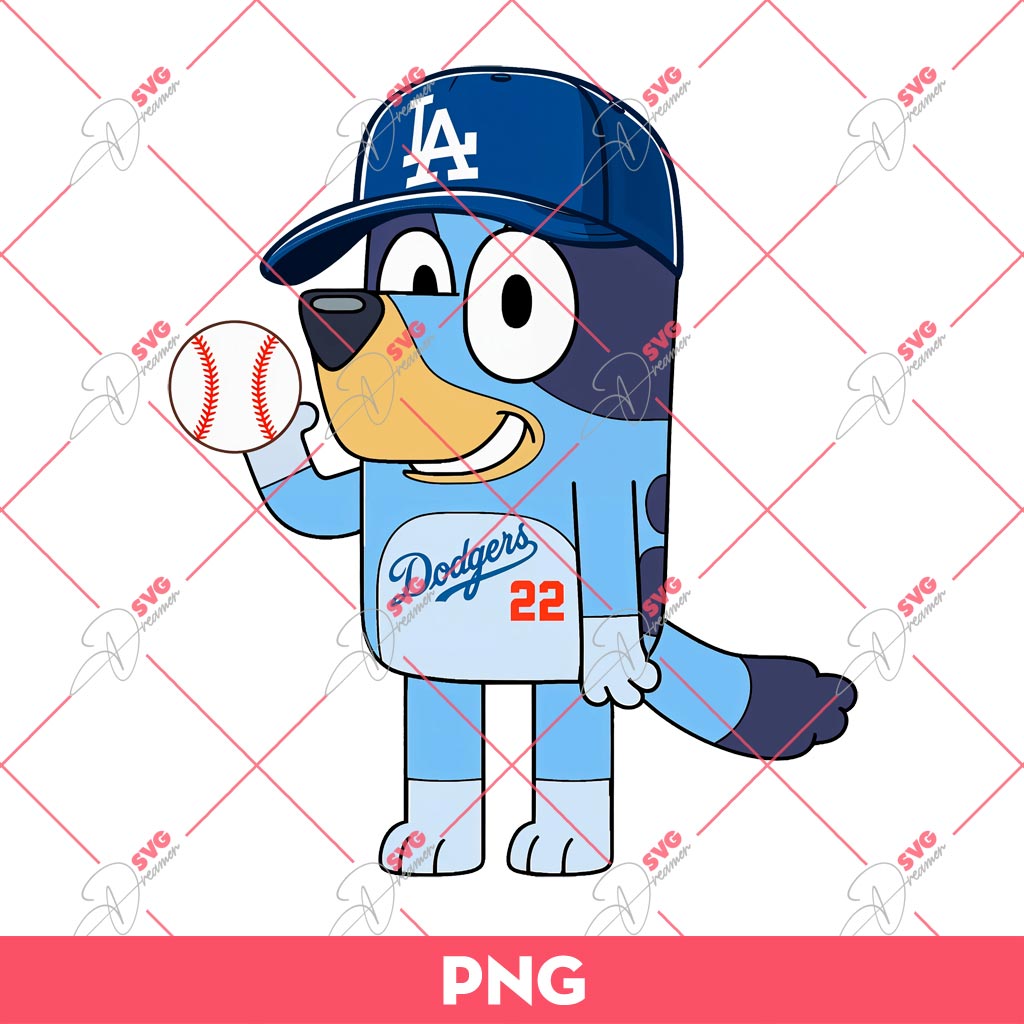 Bluey Dodgers PNG, Bluey Baseball Los Angeles Dodgers PNG