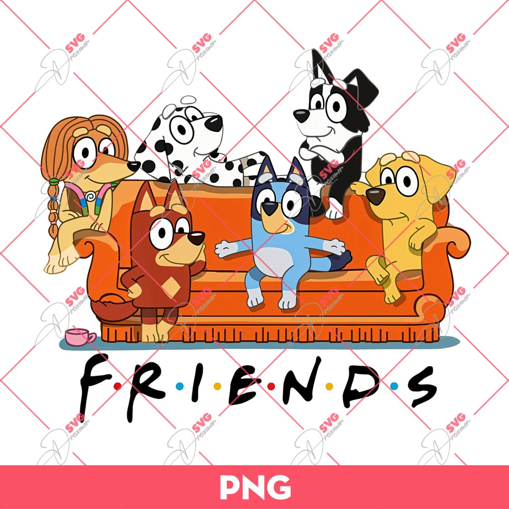 Bluey Friends PNG, Bluey PNG, Bluey Bingo Muffin And Friends PNG