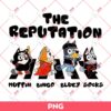 Bluey The Reputation Album PNG, Muffin Bingo Bluey Socks PNG, Bluey Taylor Swift Album PNG