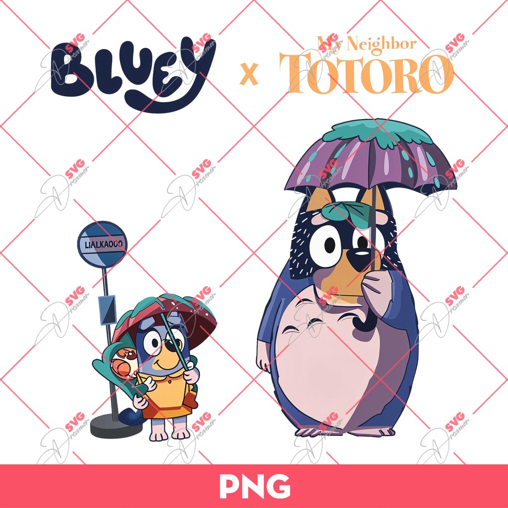 Bluey Totoro PNG, Bluey X Neighbor Totoro PNG, Bluey PNG