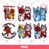 Bundle Bluey Stitch Deadpood Wolverine PNG, Bundle Deadpool Bluey Wolverine PNG