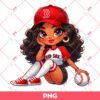 Chicana Girl Boston Red Sox PNG, Cute Latina Girl Boston Red Sox Baseball PNG