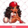 Chicana Girl Phillies PNG, Cute Latina Girl Philadelphia Phillies PNG, Chicana Girl Baseball PNG