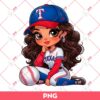 Chicana Girl Texas Rangers PNG, Cute Latina Girl Rangers Baseball PNG