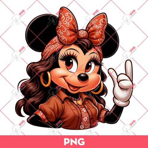 Chicana Minnie Mouse PNG, Latina Minnie Mouse PNG
