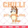 Chilli EST 2018 SVG PNG, Bluey SVG PNG EPS DXF