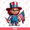 Chucky America Flag PNG, Horror Chucky Doll Independence Day PNG, 04th Of July PNG
