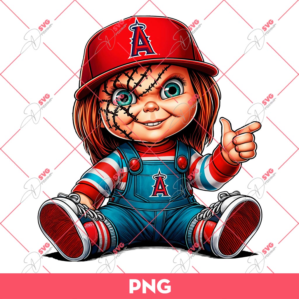 Chucky Los Angeles Angels PNG, Chucky Baseball PNG