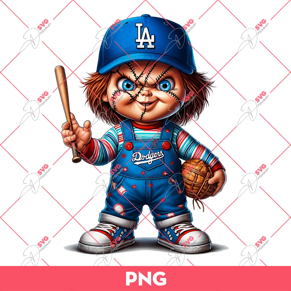 Chucky Los Angeles Dodgers PNG, Chucky Baseball PNG