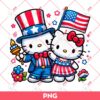 Couple Hello Kitty America PNG, Hello Kitty 04th Of July Celebrate Independence Day PNG