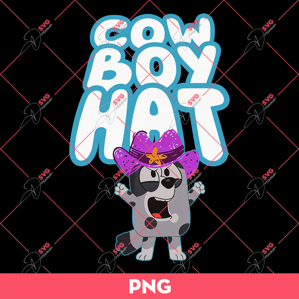 Cow Boy Hat Muffin Bluey PNG, Muffin Cowboy Hat PNG, Bluey PNG