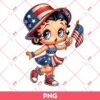 Cute Betty Boop America PNG, Betty Boop Celebrate Independence Day PNG, 04th Of July PNG