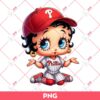 Cute Betty Boop Philadelphia Phillies PNG, Betty Boop Baseball PNG