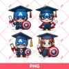 Cute Captain America Graduation 2024 PNG, Superhero Graduation PNG