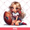 Cute Cartoon Girl Houston Texans PNG, Cartoon Girl NFL Football PNG