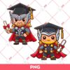 Cute Chibi Thor Avengers Graduation 2024 PNG, Superhero Graduation PNG