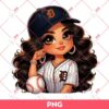 Cute Chicana Girl Baseball Detroit Tigers PNG, Latina Girl Tigers MLB PNG