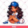 Cute Chicana Girl Dodgers Baseball PNG, Latina Girl LA Dodgers PNG