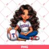 Cute Chicana Girl Texas Rangers Baseball PNG, Latina Girl Rangers MLB Baseball PNG