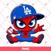 Cute Spiderman Dodgers PNG, LA Dodgers Spiderman PNG, Superhero Baseball PNG