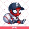 Cute Spiderman Yankees PNG, Superhero Spiderman Baseball PNG