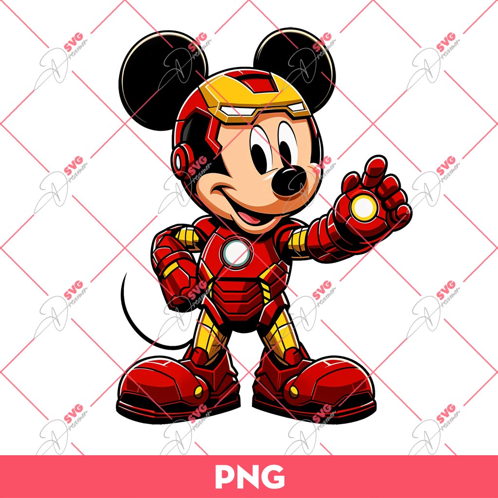 Disney Mickey Iron Man PNG, Iron Man X Mickey Mouse PNG