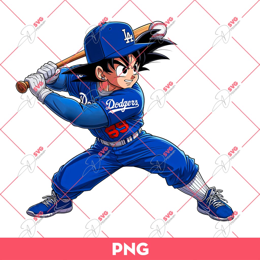 Dragon Ball Goku Dodgers Player PNG, Goku Baseball PNG
