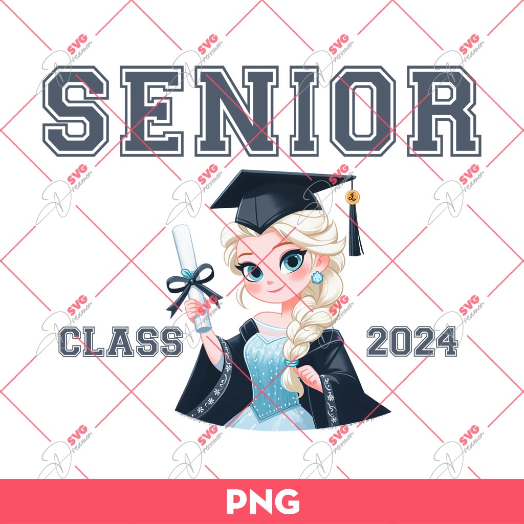 Elsa Frozen Graduation 2024 PNG, Disney Princess Senior Class Of 2024 PNG