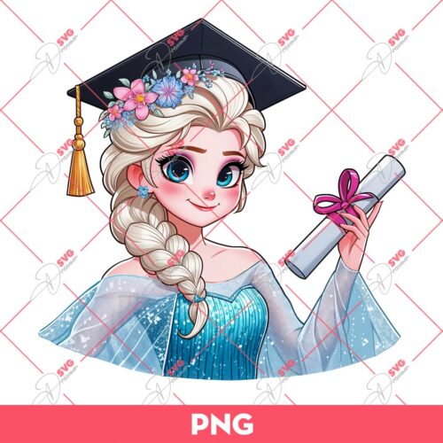 Elsa Princess Graduate PNG, Senior Class Of 2024 PNG, Graduation 2024 PNG