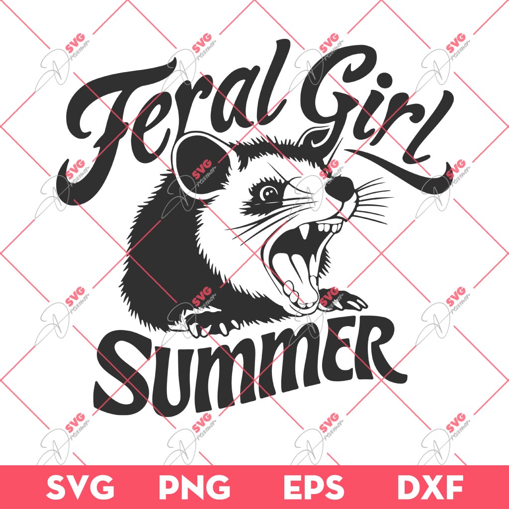 Funny Feral Girl Summer Opossum Meme SVG PNG, Funny Opossum Meme SVG, Feral Girl Summer SVG