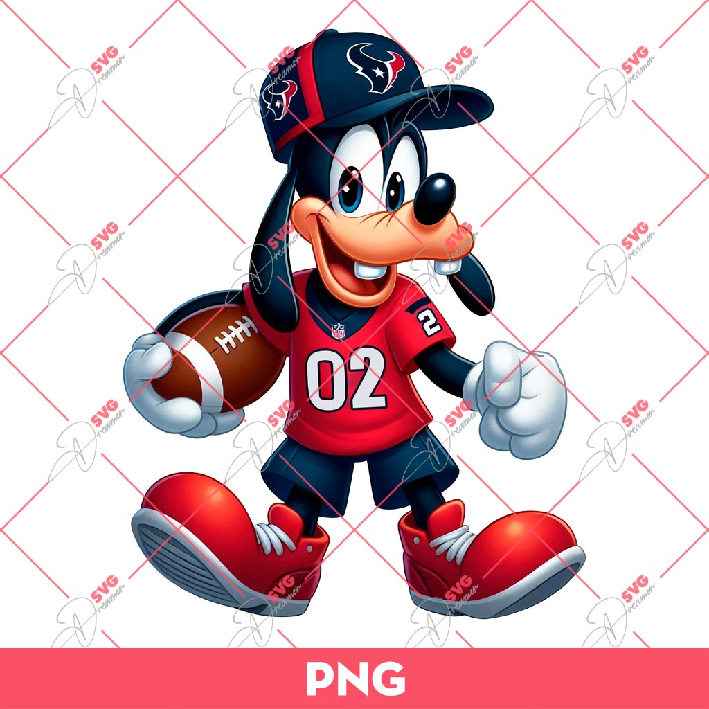 Goofy Houston Texans PNG, Disney Goofy NFL Football PNG