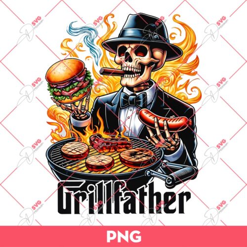Grillfather Skeleton PNG, Fathers Day Gift PNG