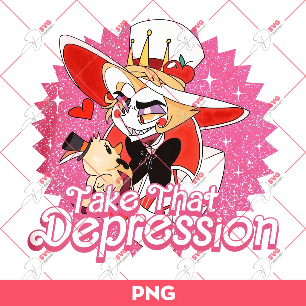 Hazbin Hotel Lucifer Morningstar PNG, Take That Depression Hazbin Hotel PNG