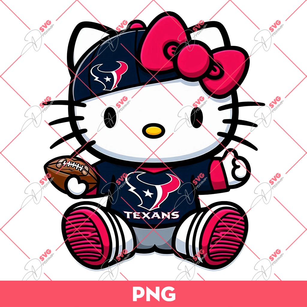 Hello Kitty Houston Texans PNG, Hello Kitty NFL Football PNG