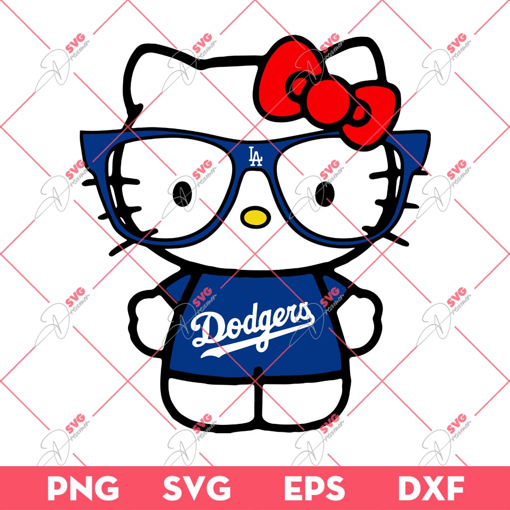 Hello Kitty Los Angeles Dodgers SVG PNG EPS DXF, Kitty Dodgers SVG