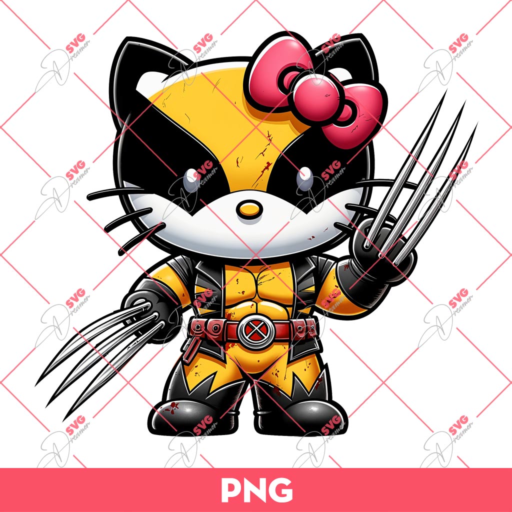 Hello Kitty X Wolverine PNG, Wolverine Kitty PNG