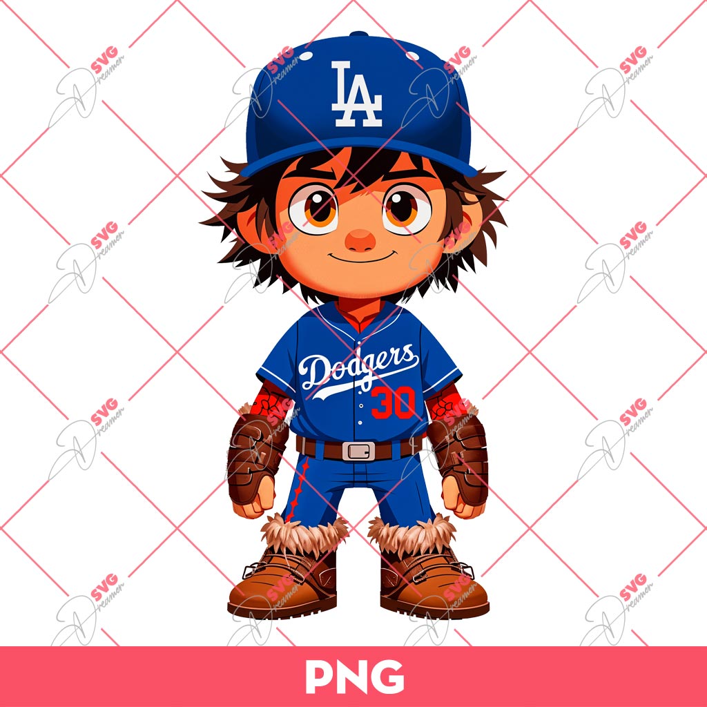 Hiccup Los Angeles Dodgers PNG, How To Train Your Dragon Characters Baseball LA Dodgers PNG