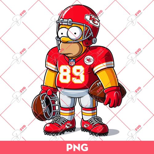 Homer Simpson Kansas City Chiefs PNG, Cartoon Character NFL Football PNG