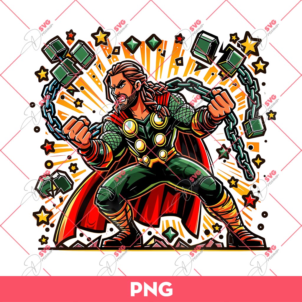 Juneteenth Thor PNG, Superhero Avengers Juneteenth Breaking Every Chain PNG, Black History PNG