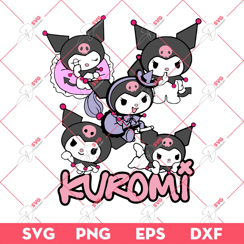 Kuromi SVG PNG EPS DXF, Kuromi Witch SVG PNG