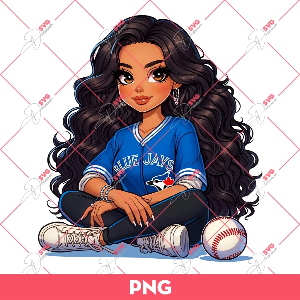 Latina Girl Toronto Blue Jays PNG, Chicana Girl Toronto Blue Jays Baseball PNG