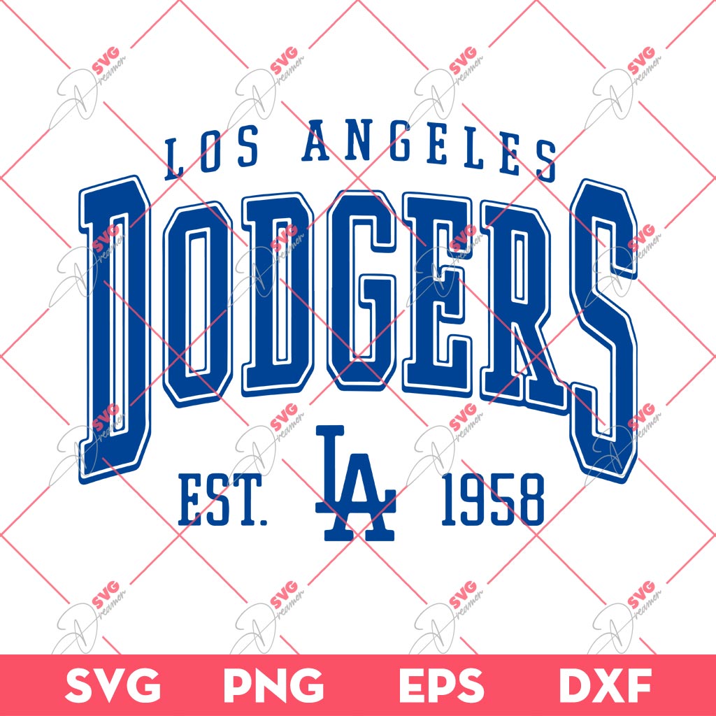 Los Angeles Dodgers Est 1958 SVG PNG, LA Dodgers Logo SVG PNG EPS DXF