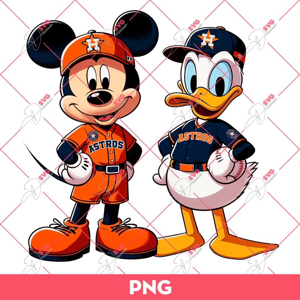 Mickey And Donald Astros MLB PNG, Houston Astros PNG, Disney Baseball PNG