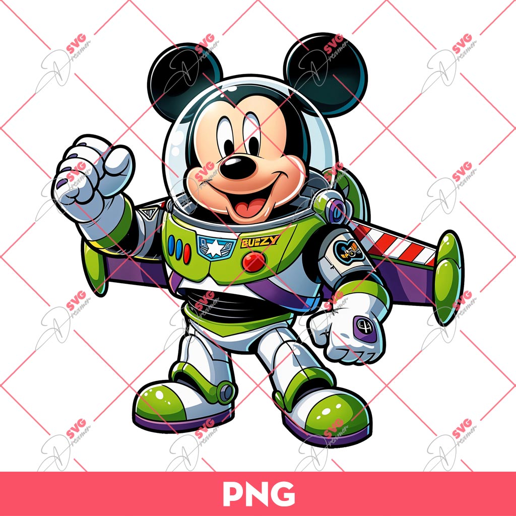 Mickey Buzz Lightyear PNG, Mickey Toy Story PNG