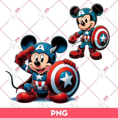 Mickey Captain America PNG, Captain America X Mickey Mouse PNG, Disney Superhero PNG