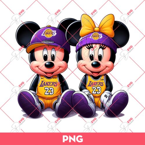 Mickey Minnie Lakers PNG, Disney Mouse Basketball PNG