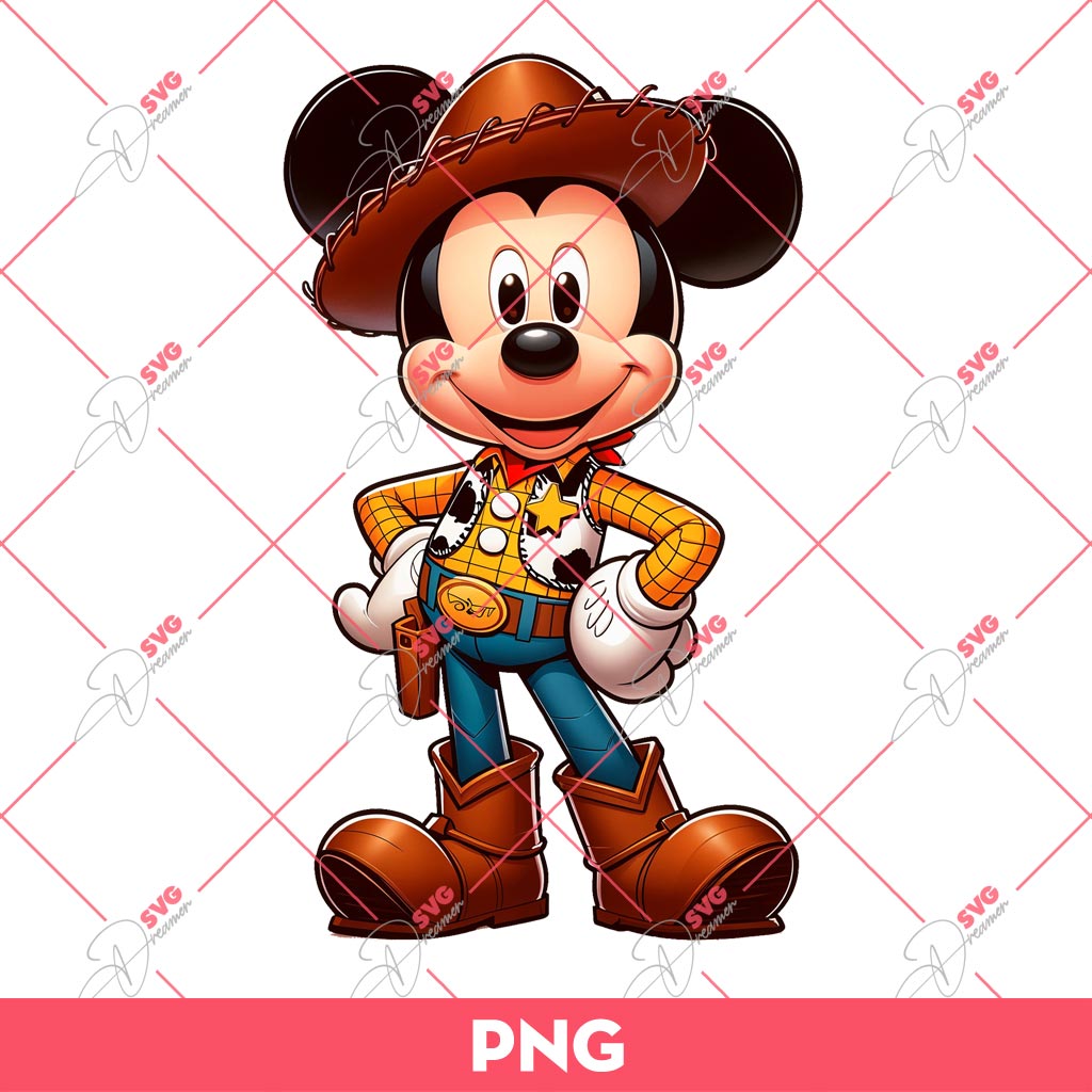 Mickey Woody PNG, Mickey Mouse Toy Story PNG
